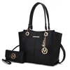 Mkf Collection By Mia K Ivy Vegan Leather Women's Tote Handbag With Wallet In Black