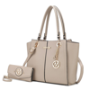 Mkf Collection By Mia K Ivy Vegan Leather Women's Tote Handbag With Wallet In Beige