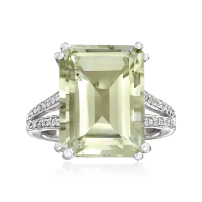 Ross-simons Green Prasiolite And . White Topaz Ring In Sterling Silver