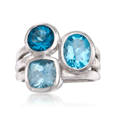 Ross-simons Blue Topaz Ring In Sterling Silver