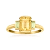 Rs Pure By Ross-simons Citrine And . Peridot Ring In 14kt Yellow Gold In Green