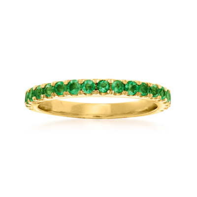 Ross-simons Emerald Ring In 18kt Gold Over Sterling In Green