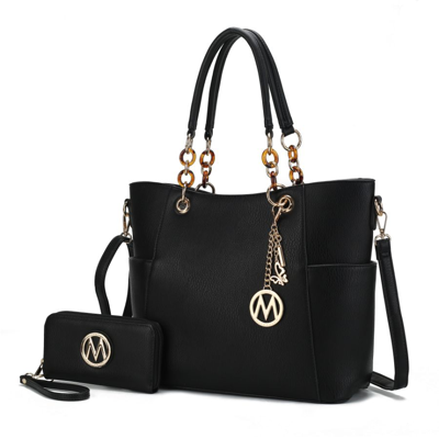 Mkf Collection By Mia K Bonita Tote Handbag With Wallet - 2 Pieces In Black
