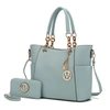 Mkf Collection By Mia K Bonita Tote Handbag With Wallet - 2 Pieces In Blue