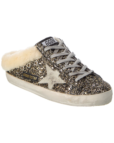 Golden Goose Superstar Sabot Shearling Sneaker In Black