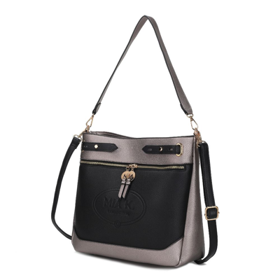 Mkf Collection By Mia K Evie Two-tone Vegan Leather Women's Shoulder Bag In Black