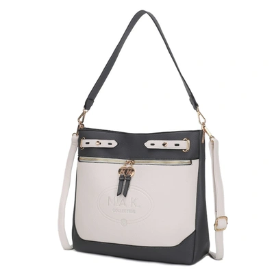 Mkf Collection By Mia K Evie Two-tone Vegan Leather Women's Shoulder Bag In White