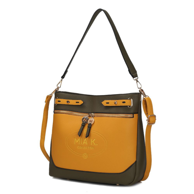 Mkf Collection By Mia K Evie Two-tone Vegan Leather Women's Shoulder Bag In Yellow