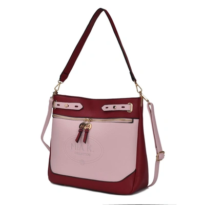 Mkf Collection By Mia K Evie Two-tone Vegan Leather Women's Shoulder Bag In Pink