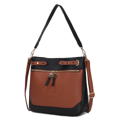 Mkf Collection By Mia K Evie Two-tone Vegan Leather Women's Shoulder Bag In Brown