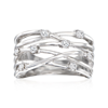 Ross-simons Diamond Highway Ring In Sterling Silver In Silver