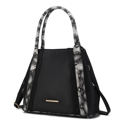 Mkf Collection By Mia K Kenna Snake Embossed Vegan Leather Women's Tote Bag In Black