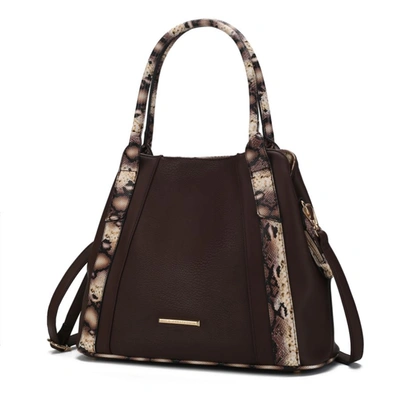 Mkf Collection By Mia K Kenna Snake Embossed Vegan Leather Women's Tote Bag In Brown