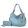 Mkf Collection By Mia K Fabienne Hobo Handbag With Wallet In Blue