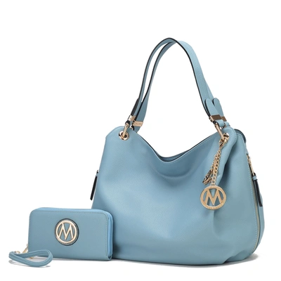 Mkf Collection By Mia K Fabienne Hobo Handbag With Wallet In Blue