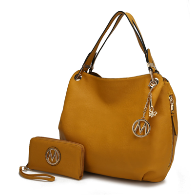 Mkf Collection By Mia K Fabienne Hobo Handbag With Wallet In Yellow