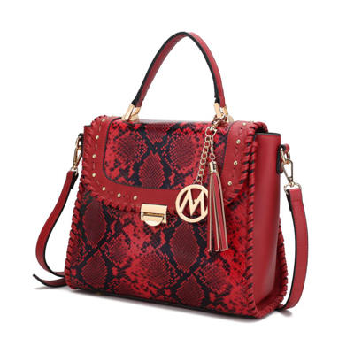 Mkf Collection By Mia K Lilli Vegan Leather Satchel Handbag In Red