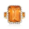 ROSS-SIMONS MADEIRA CITRINE AND . DIAMOND RING IN 14KT YELLOW GOLD