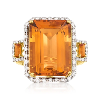 Ross-simons Madeira Citrine And . Diamond Ring In 14kt Yellow Gold