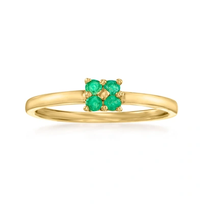Rs Pure Ross-simons Emerald Ring In 14kt Yellow Gold In Multi