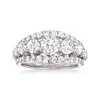 Ross-simons Diamond Multi-row Ring In 14kt White Gold In Silver