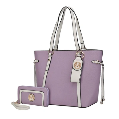 Mkf Collection By Mia K Kioea Tote With Wallet & Detachable Key-ring Set In Purple