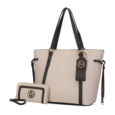 Mkf Collection By Mia K Kioea Tote With Wallet & Detachable Key-ring Set In White