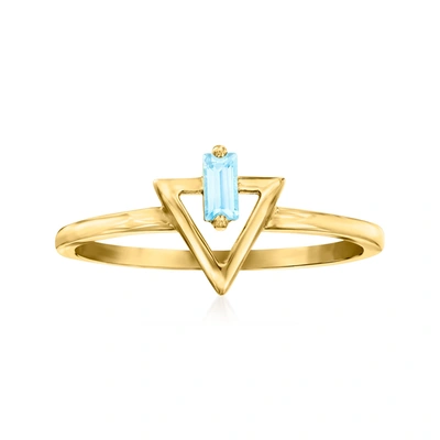 Rs Pure By Ross-simons Sky Blue Topaz Triangle Ring In 14kt Yellow Gold