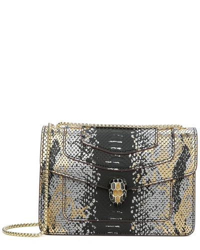 Tiffany & Fred Snake-embossed Printed Leather Shoulder Bag In Multi
