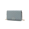Mkf Collection By Mia K Gretchen Quilted Vegan Leather Women's Envelope Clutch Crossbody In Blue
