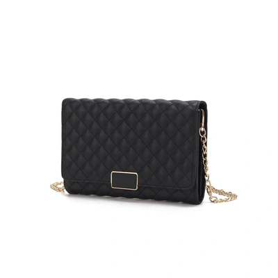Mkf Collection By Mia K Gretchen Quilted Vegan Leather Women's Envelope Clutch Crossbody In Black