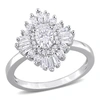 Mimi & Max 2 3/8 Ct Tgw Created White Sapphire Floral Ring In Sterling Silver In Silver