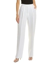 Michael Kors Crystal-embellished Pleated Crepe Straight-leg Pants In White