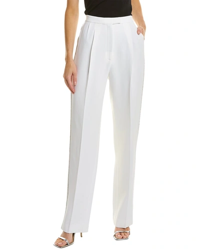 Michael Kors Crystal-embellished Pleated Crepe Straight-leg Pants In Black