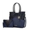Mkf Collection By Mia K Iris Vegan Leather Tote Handbag For Women In Blue