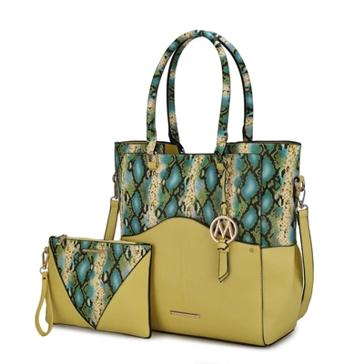 Mkf Collection By Mia K Iris Vegan Leather Tote Handbag For Women In Yellow