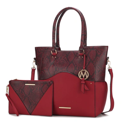 Mkf Collection By Mia K Iris Vegan Leather Tote Handbag For Women In Red
