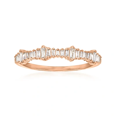 Ross-simons Baguette Diamond Ring In 14kt Rose Gold