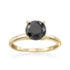 Ross-simons Black Diamond Solitaire Ring In 14kt Yellow Gold