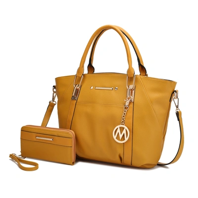Mkf Collection By Mia K Darielle Satchel Bag With Wallet In Yellow