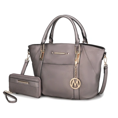 Mkf Collection By Mia K Darielle Satchel Bag With Wallet In Grey