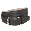 Crookhorndavis Borgo Boxcalf Dress Belt With Solid Brass Buckle In Brown