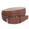 CROOKHORNDAVIS BORGO BOXCALF DRESS BELT WITH SOLID BRASS BUCKLE