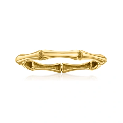 Rs Pure Ross-simons Italian 14kt Yellow Gold Bamboo Ring