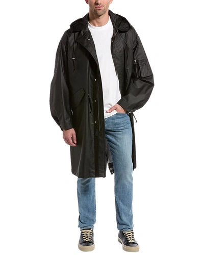 Helmut Lang Men's Rubber Laminated Parka Jacket In Black
