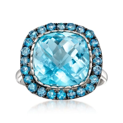 Ross-simons Sky And London Blue Topaz Ring In Sterling Silver