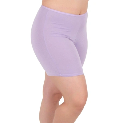Undersummers By Carrierae Lux Cotton Anti Thigh Chafing Underwear Short 7" In Purple