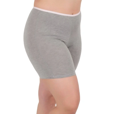 Undersummers By Carrierae Lux Cotton Anti Thigh Chafing Underwear Short 7" In Grey
