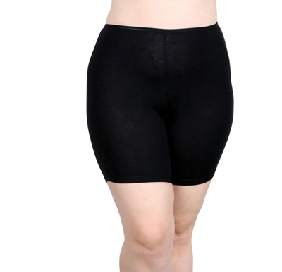 Undersummers By Carrierae Lux Cotton Anti Thigh Chafing Underwear Short 7" In Black
