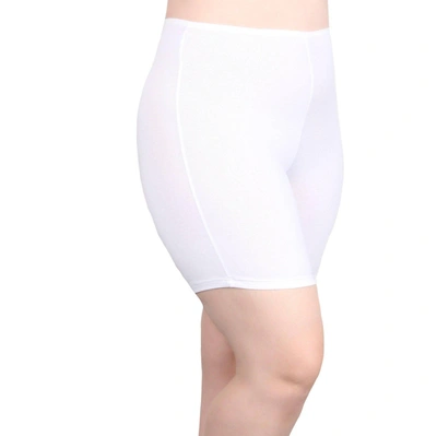 Undersummers By Carrierae Lux Cotton Anti Thigh Chafing Underwear Short 7" In White
